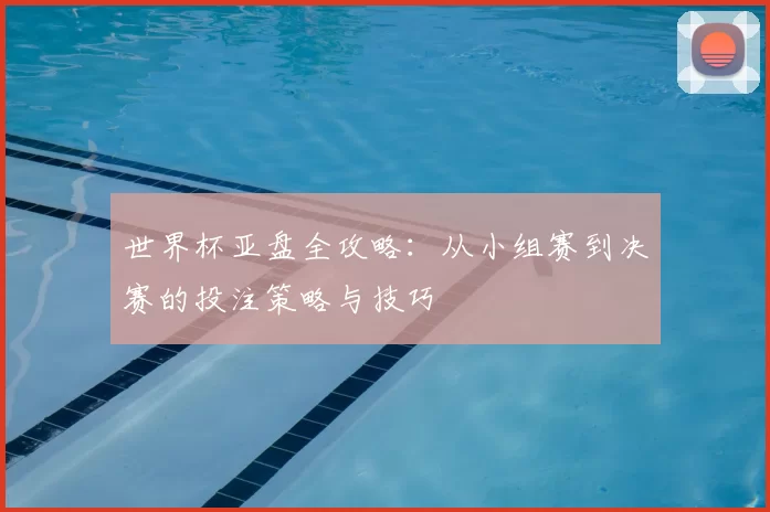 世界杯亚盘全攻略:从小组赛到决赛的投注策略与技巧